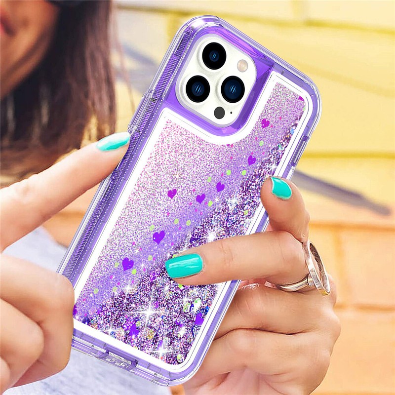 Shockproof Case For iPhone 16 15 14 13 12 11 Pro Max XS XR Liquid Glitter Cover gallery