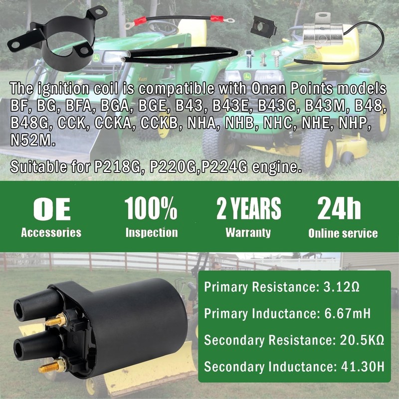Reliable Ignition Coil for Onan Points Engines - Lightweight & Easy to Install gallery