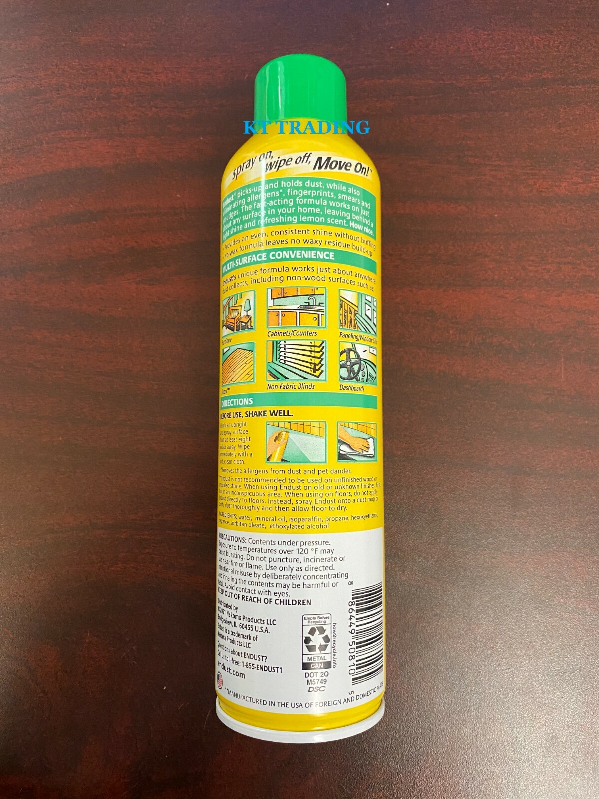 ENDUST Multi-Surface Allergens DUST & CLEAN FAST Natural Shine Lemon Zest 12oz gallery