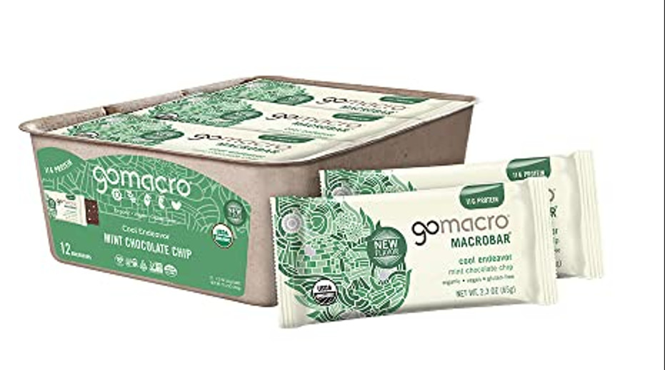 Gomacro, MacroBar Mint Chocolate Chip, 12 Count