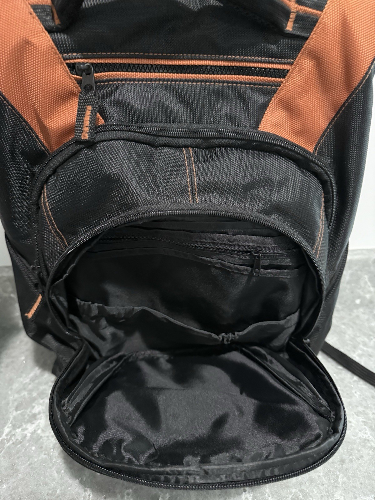 Eddie Bauer Black Rust Polyester Backpack w Compartments & Pockets 2