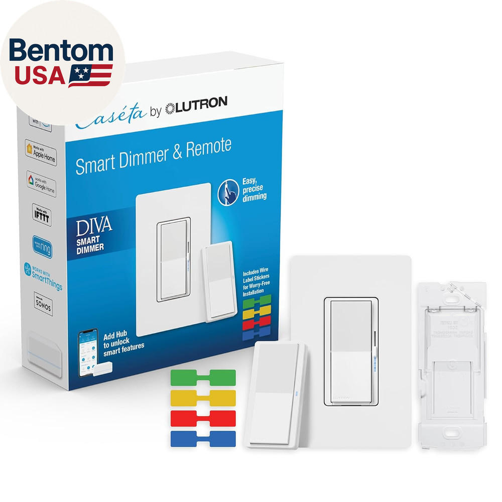 Diva Smart Dimmer Light Switch 3-Way Kit for Caseta Smart Lighting, W/Plate, Pic