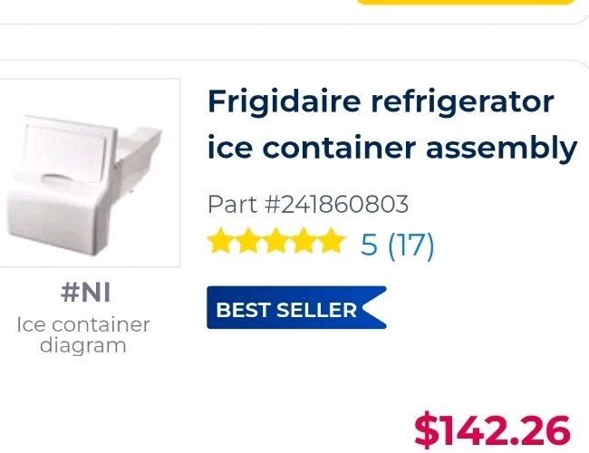 Frigidaire Refrigerator Ice Container Assembly Complete 241860803 gallery