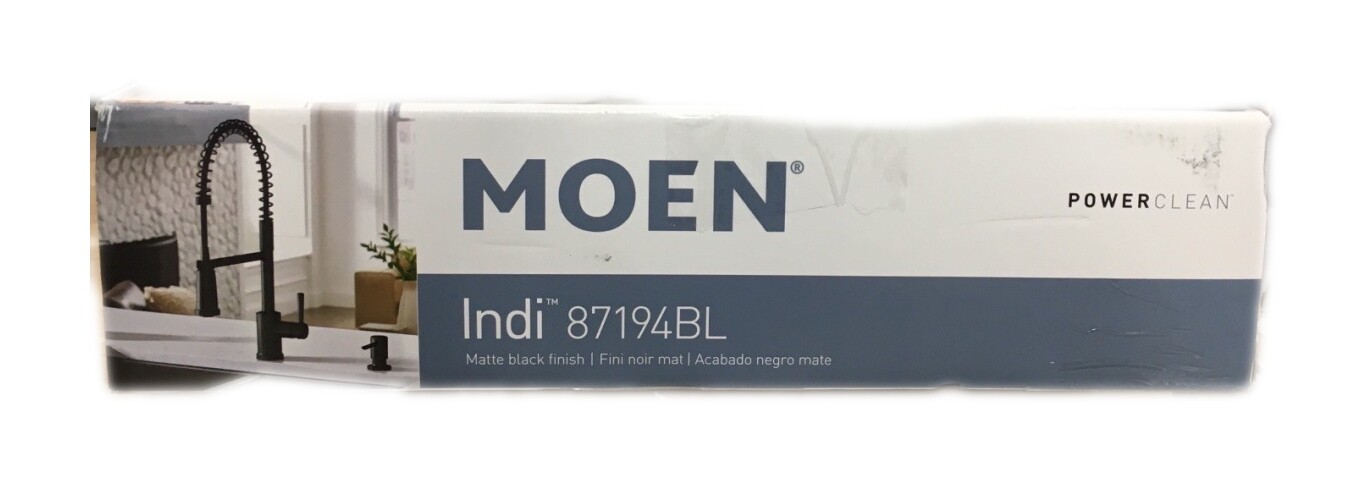 MOEN Indi Single-Handle Pre-Rinse Pulldown Sprayer Kitchen Faucet Matte Black gallery