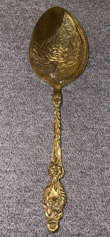 9 Solid Brass Ornate Serving Utensils gallery