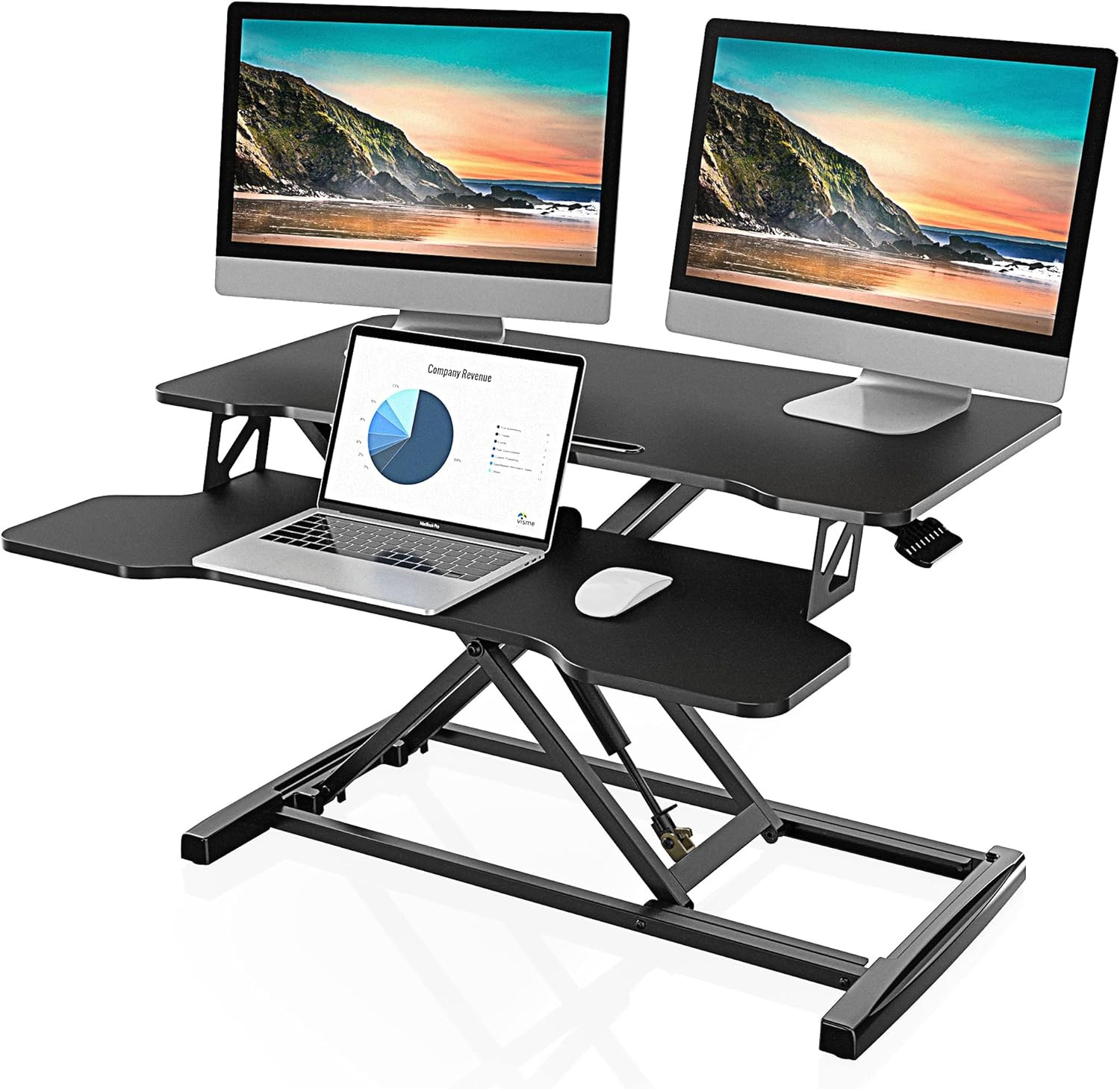 Height Adjustable Standing Desk 32” Wide Sit to Stand Converter Stand up Desk Ta gallery