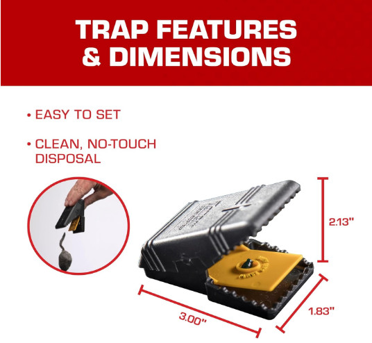 Tomcat Mouse Snap Trap, Effectively Kills Mice For Clean, No-Touch Disposal, 4 gallery