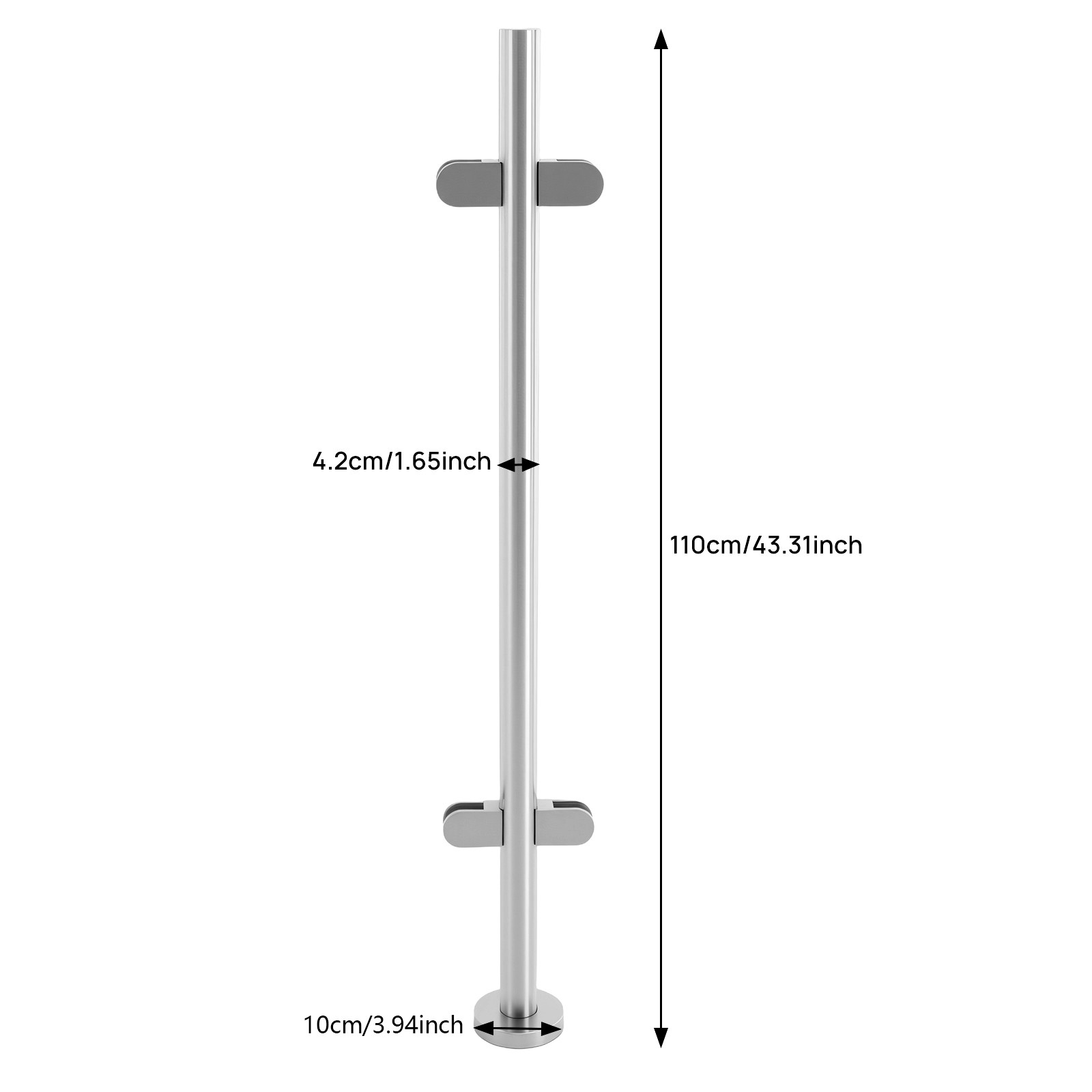 110cm Stainless Steel Glass Railing Post Balustrade Glazing Pole Handrail Stairs gallery