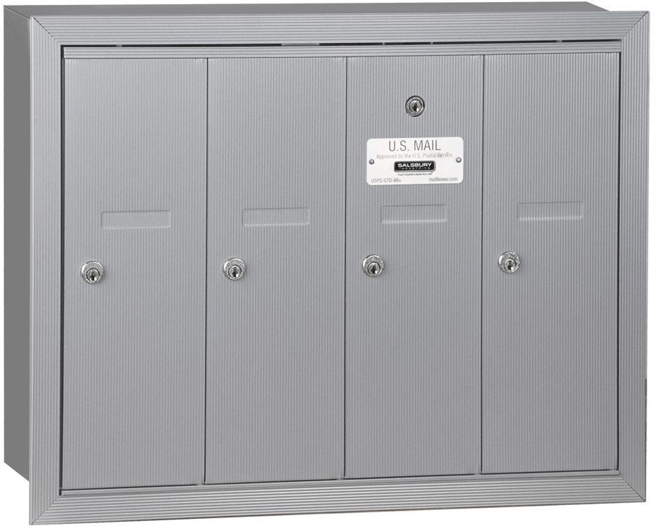4 Door Apartment Mailbox Multi Family Mail Box Boxes Wall Mount USPS Access gallery