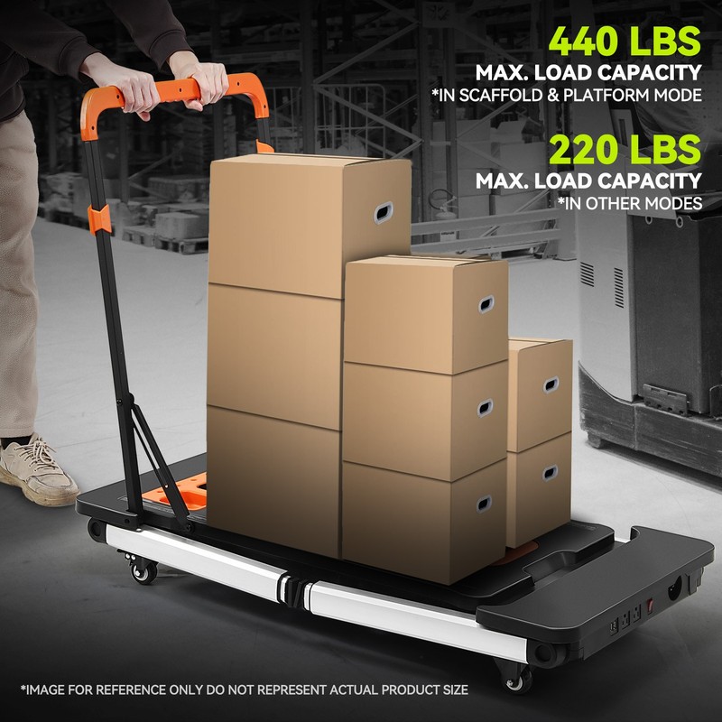 Orange 7-In-1 Multifunctioanl Adjustable Foldable 220LB Work Bench w/ 4 Wheels gallery
