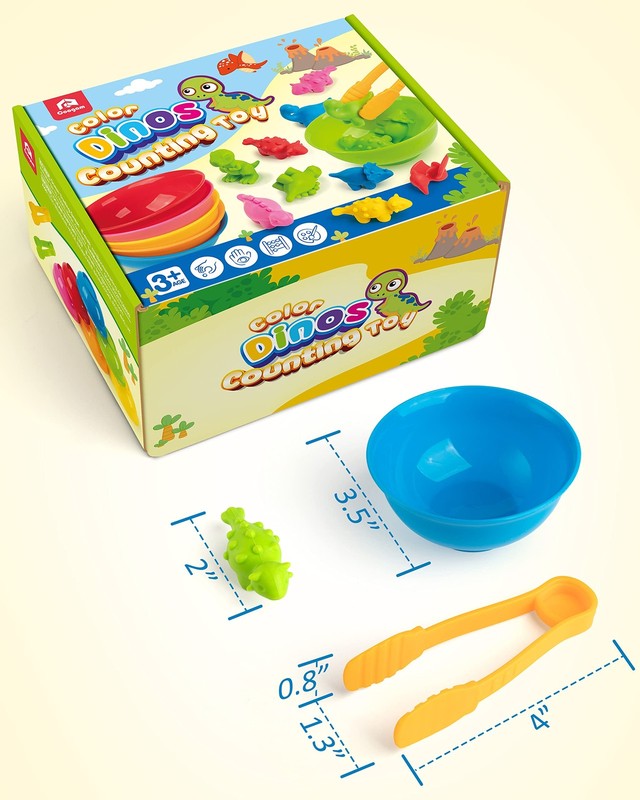 Coogam Counting Dinosaur Sorting Toy Set, Color Matching Classification Game, Mo gallery
