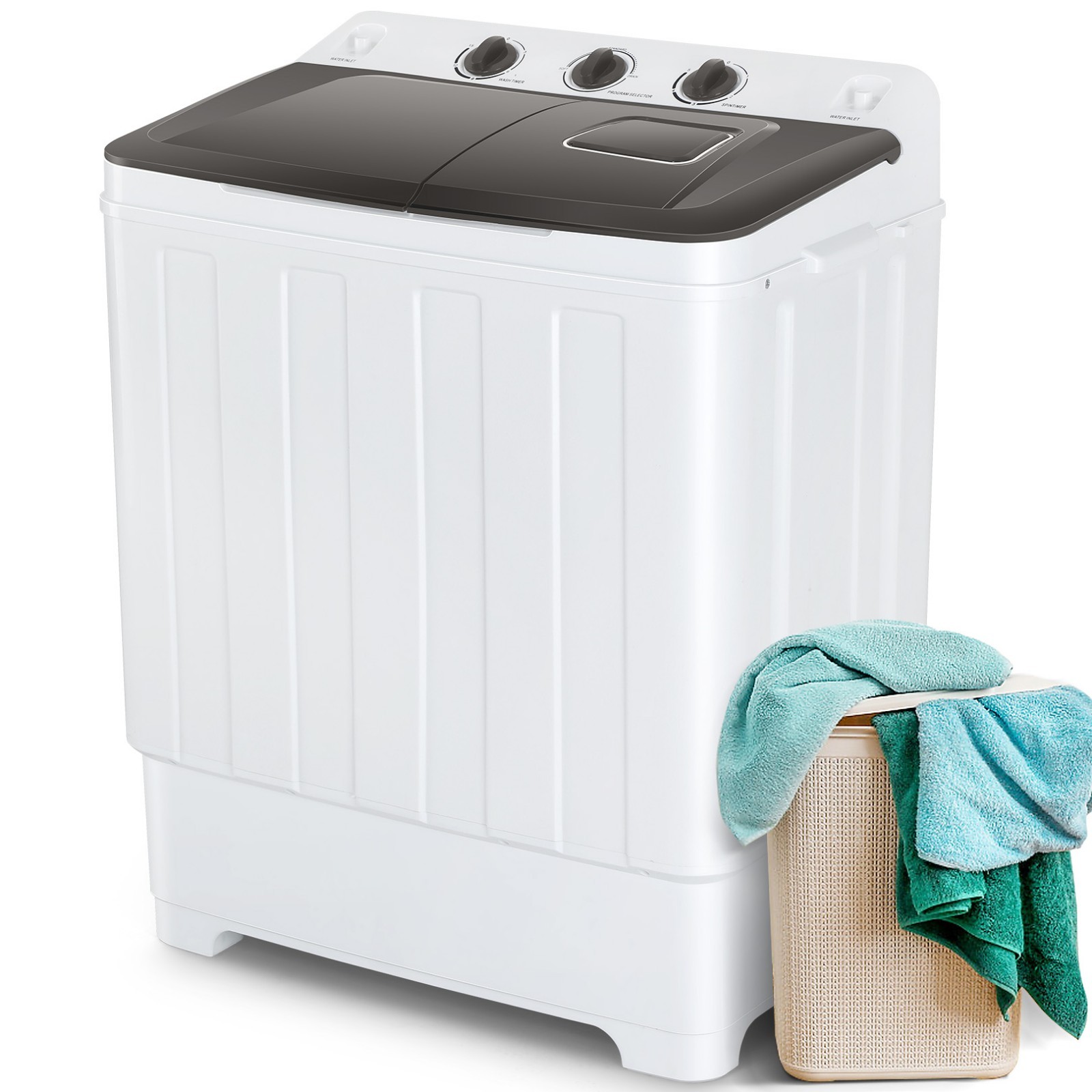30lbs Compact Mini Portable Twin Tub Washing Machine Washer Spain for Apartment- gallery
