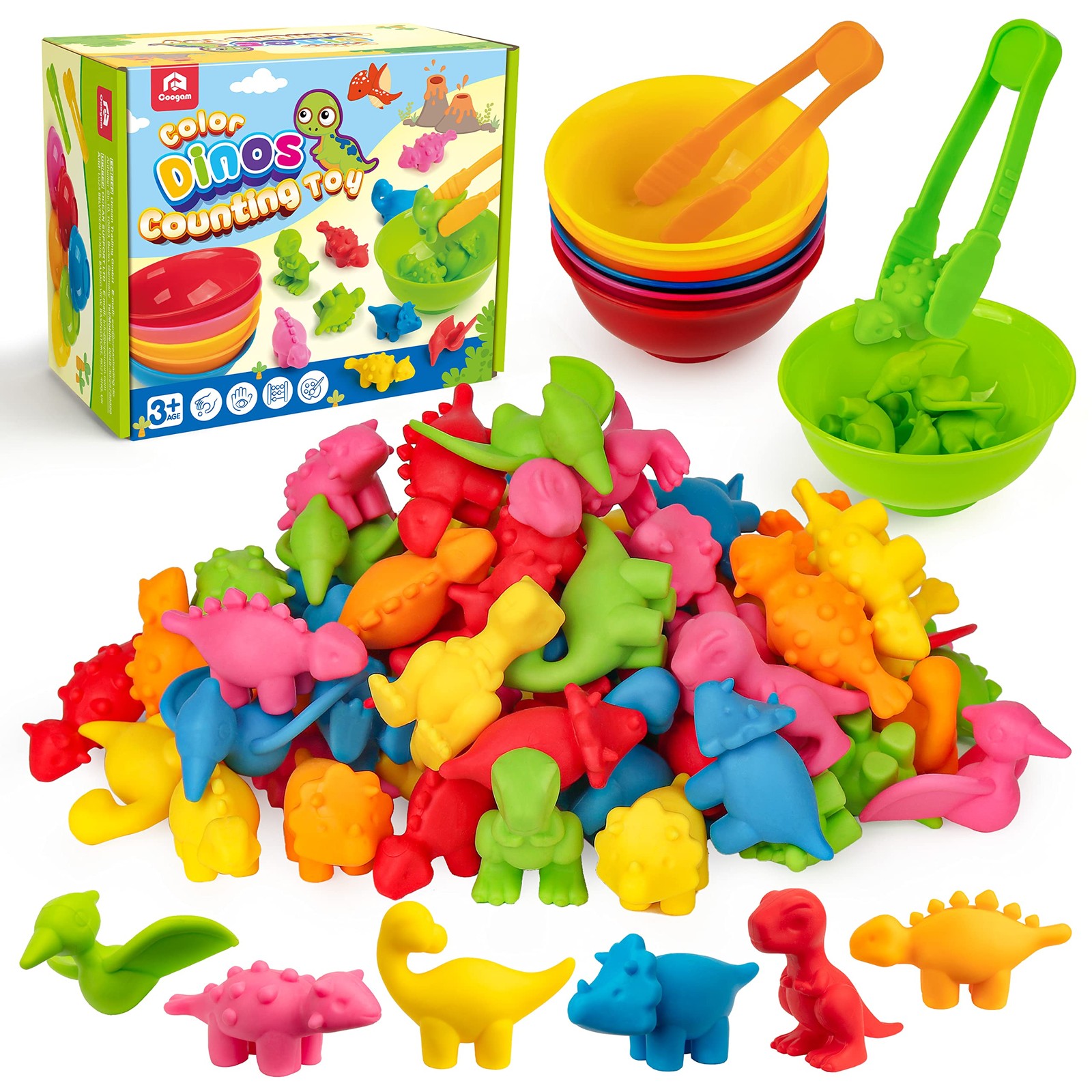 Coogam Counting Dinosaur Sorting Toy Set, Color Matching Classification Game, Mo gallery