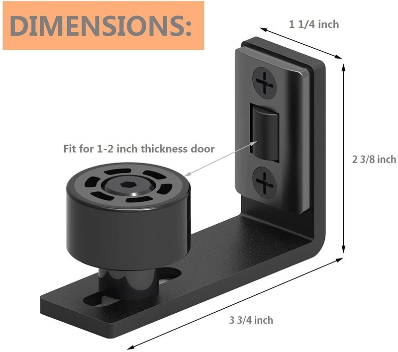Adjustable Wall Mount Floor Guide with Roller / T-Shape Bottom Floor Guide Black gallery