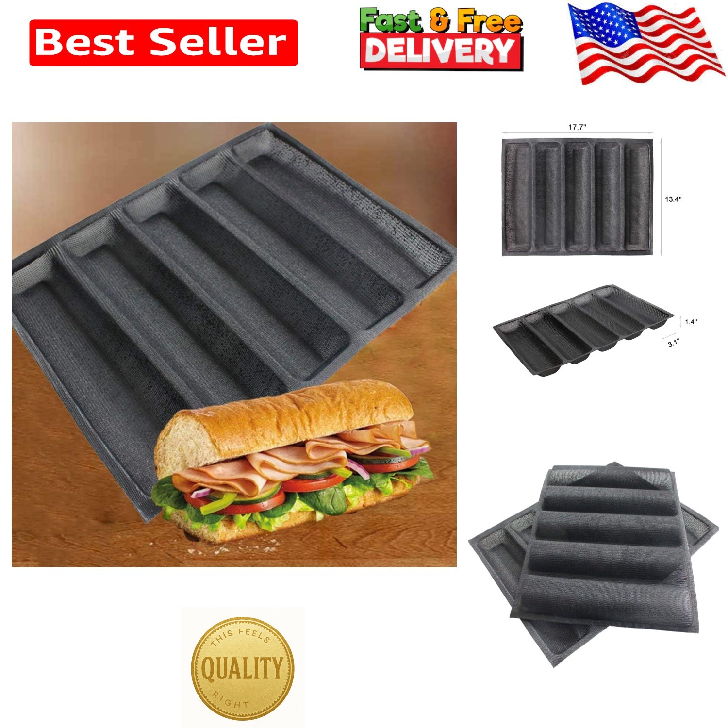 Durable Silicone Perforated Baking Form - Versatile Bread Pan & Food Mat gallery