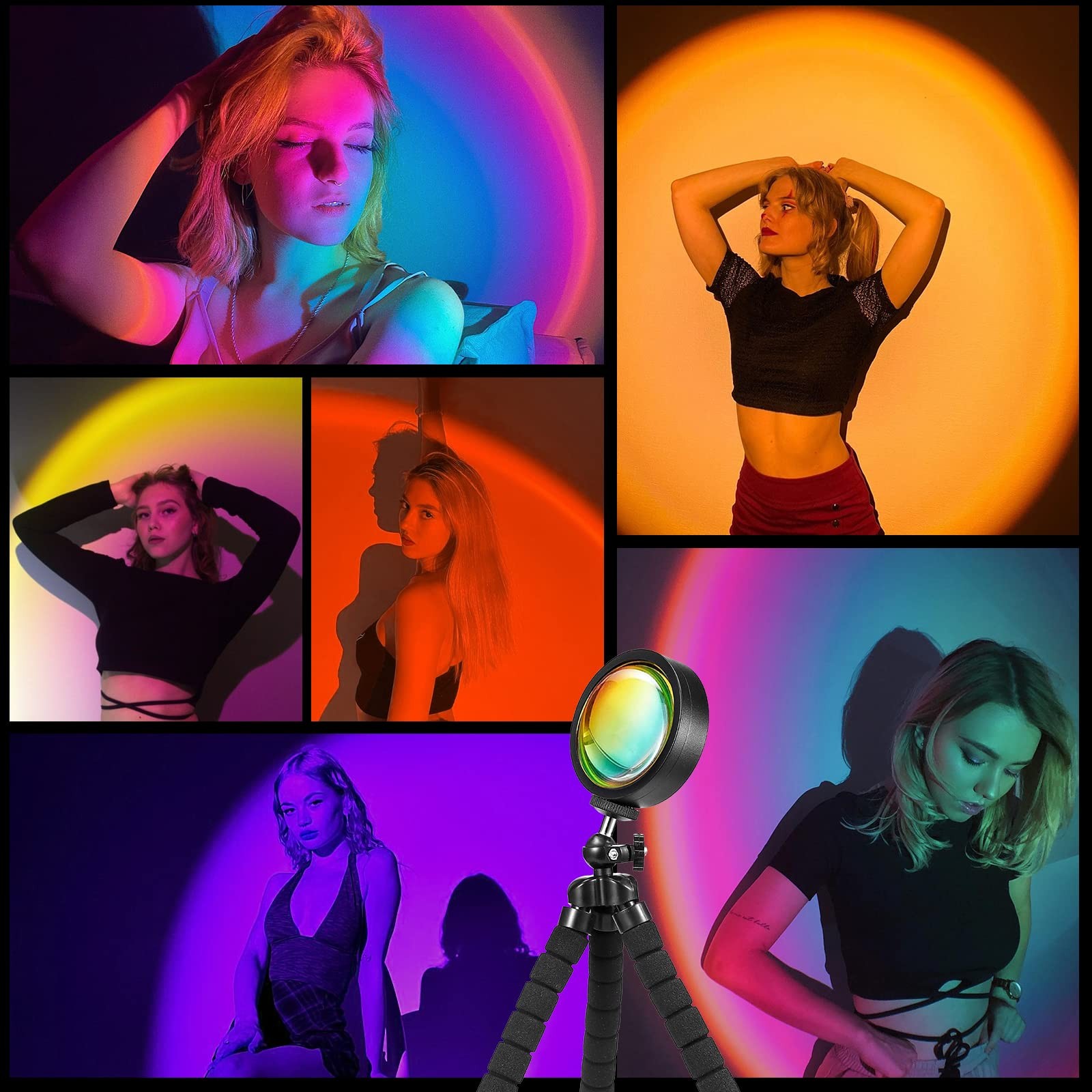 LED Sunset Lamp Projector Multiple Colors APP Remote 360 Rotation Photo Decor gallery