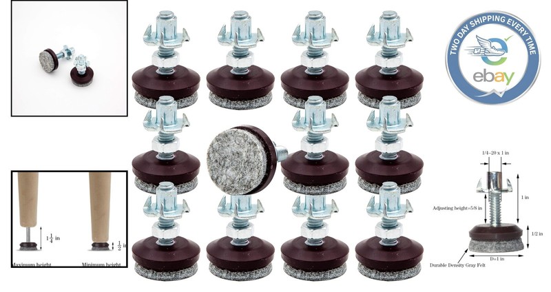 Durable Adjustable Levelers for Tables & Chairs - Protect Your Floors, 12 Pack gallery