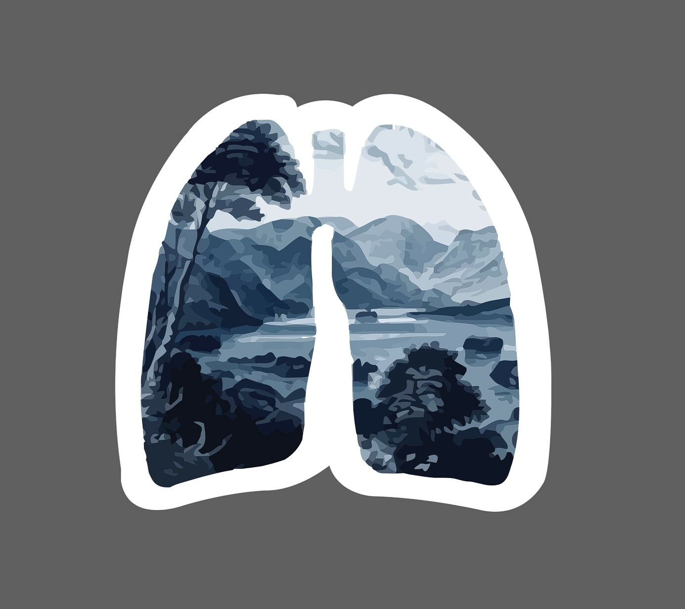 Lungs Sticker Nature Fresh Waterproof - Buy Any 4 For $1.75 Each Storewide! gallery