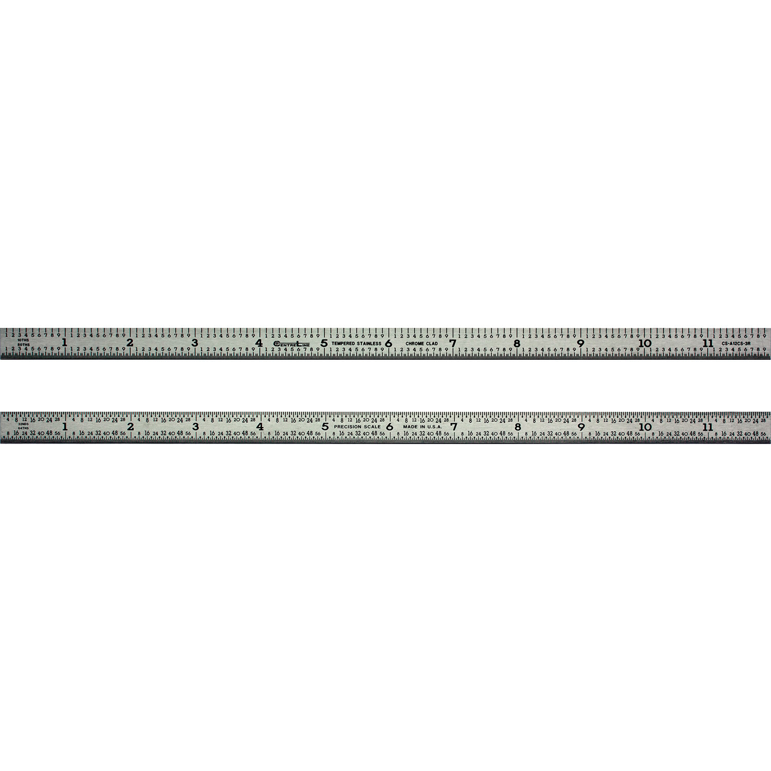 12 Inch 3R Flexible Machinist Rule Stainless 1/10, 1/50, 1/32, 1/64 Made in USA gallery