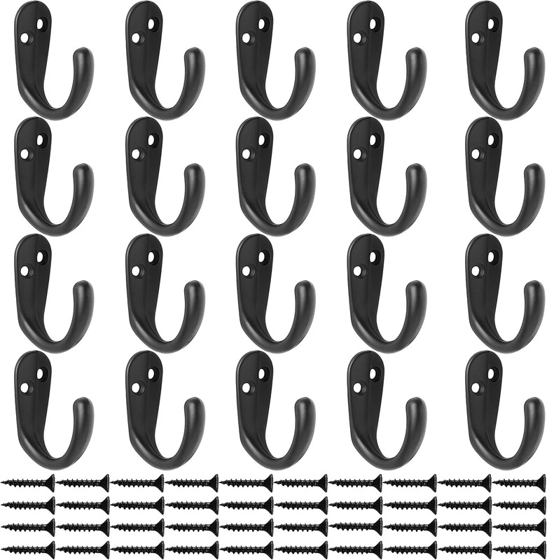 20PCS Coat Hooks Wall Mounted Single Prong Robe Hook for Hanging Towel Hooks wit gallery
