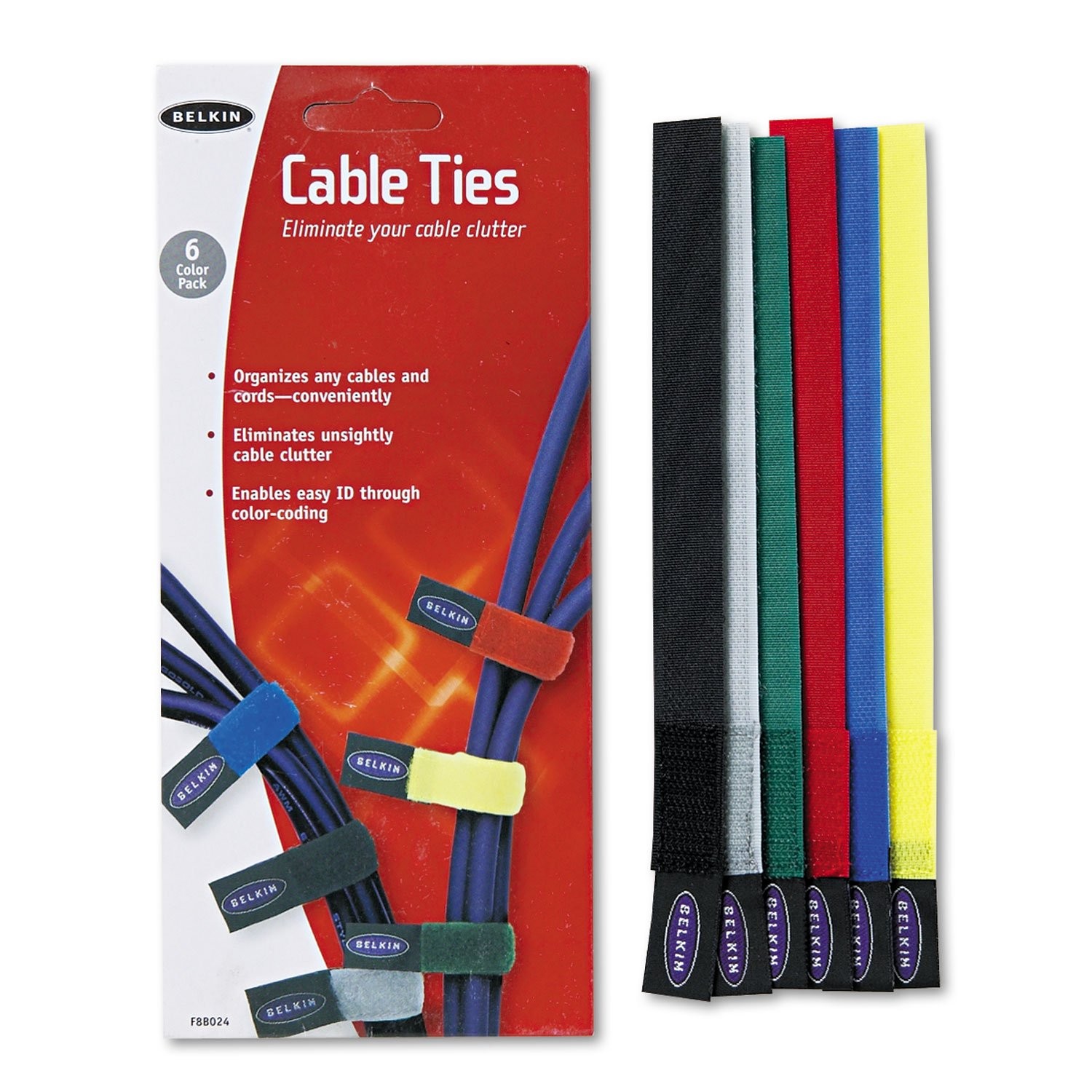6 Pack Cable Ties 8 Inch Cord Management Organizer Fastener Wrap Multi Pack gallery