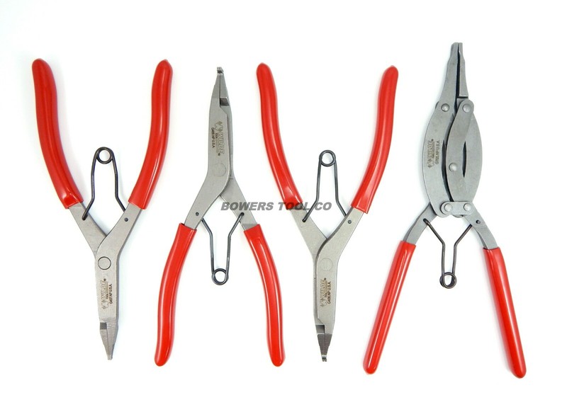 Wilde 4pc Lock Ring Pliers Set Compound Right Angle 90 Thin Straight Made in USA gallery
