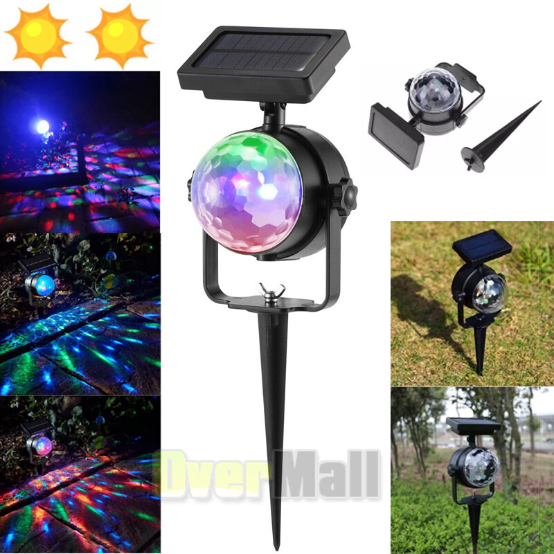 Solar Projection Lamp RGB Rotatable Crystal Magic Ball Disco Stage Light Outdoor gallery