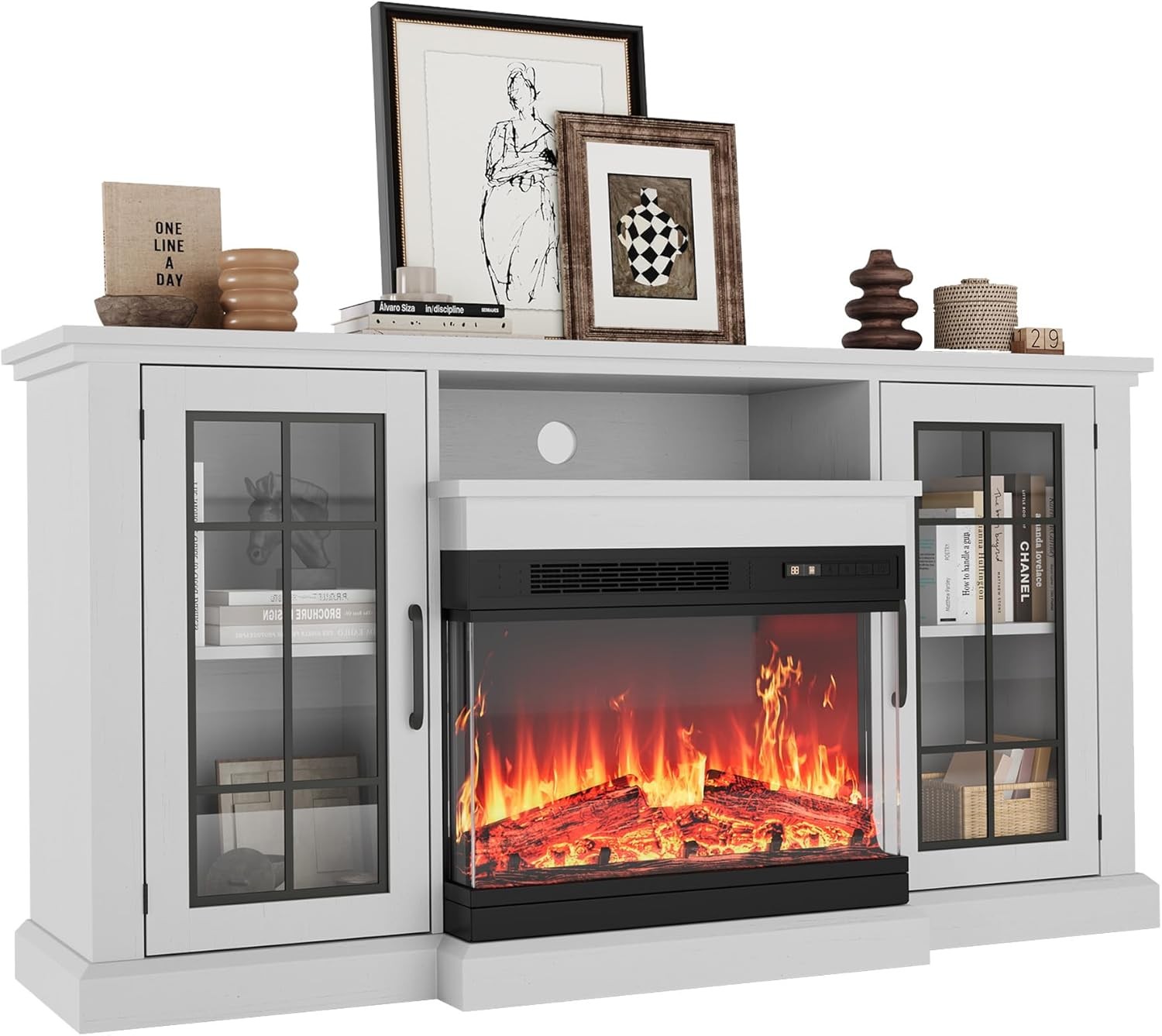 Electric Fireplace Heater TV Stand Console Entertainment Center for TVs Up to65" gallery