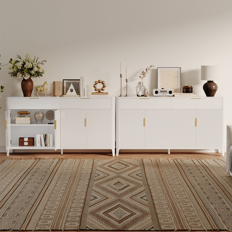 63" Large Buffet Sideboard with Storage, 31" Tall Kitchen Buffet Storage Cabinet gallery