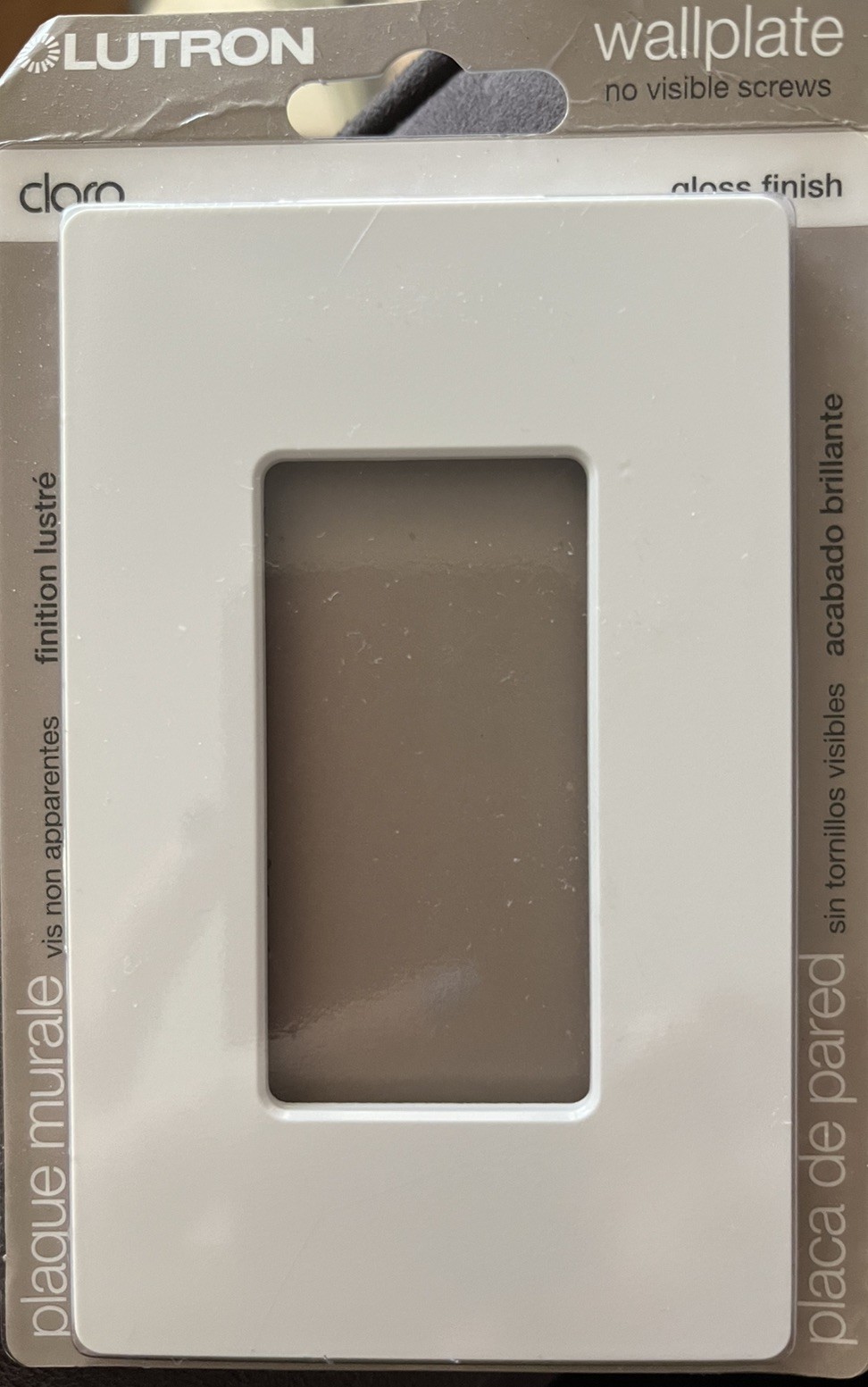 LUTRON WALLPLATE No Visible Screws. White/Blanco. Claro. Gloss Finish. gallery