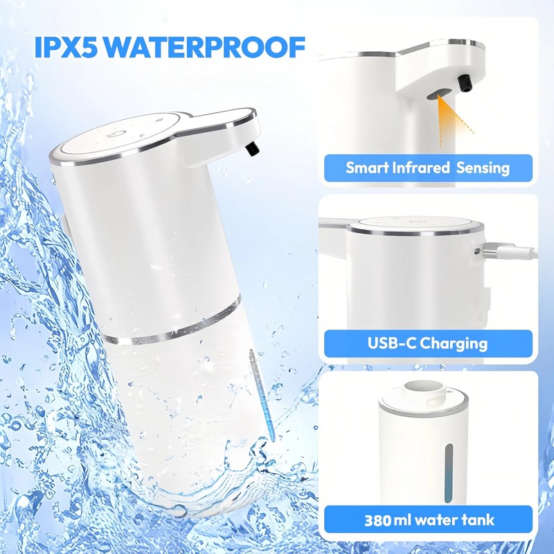 2 Pack Automatic Soap Dispenser, Foaming Soap Dispenser for Bathroom & Kitchen gallery