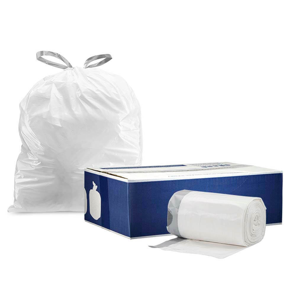 Plasticplace 6 Gallon Drawstring Trash Bags - White, Case of 200 Bags gallery