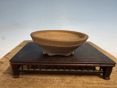 Japanese Unknown Maker Shohin Bonsai Tree Pot 3 3/4 By 1 1/4” Handmade Unglazed