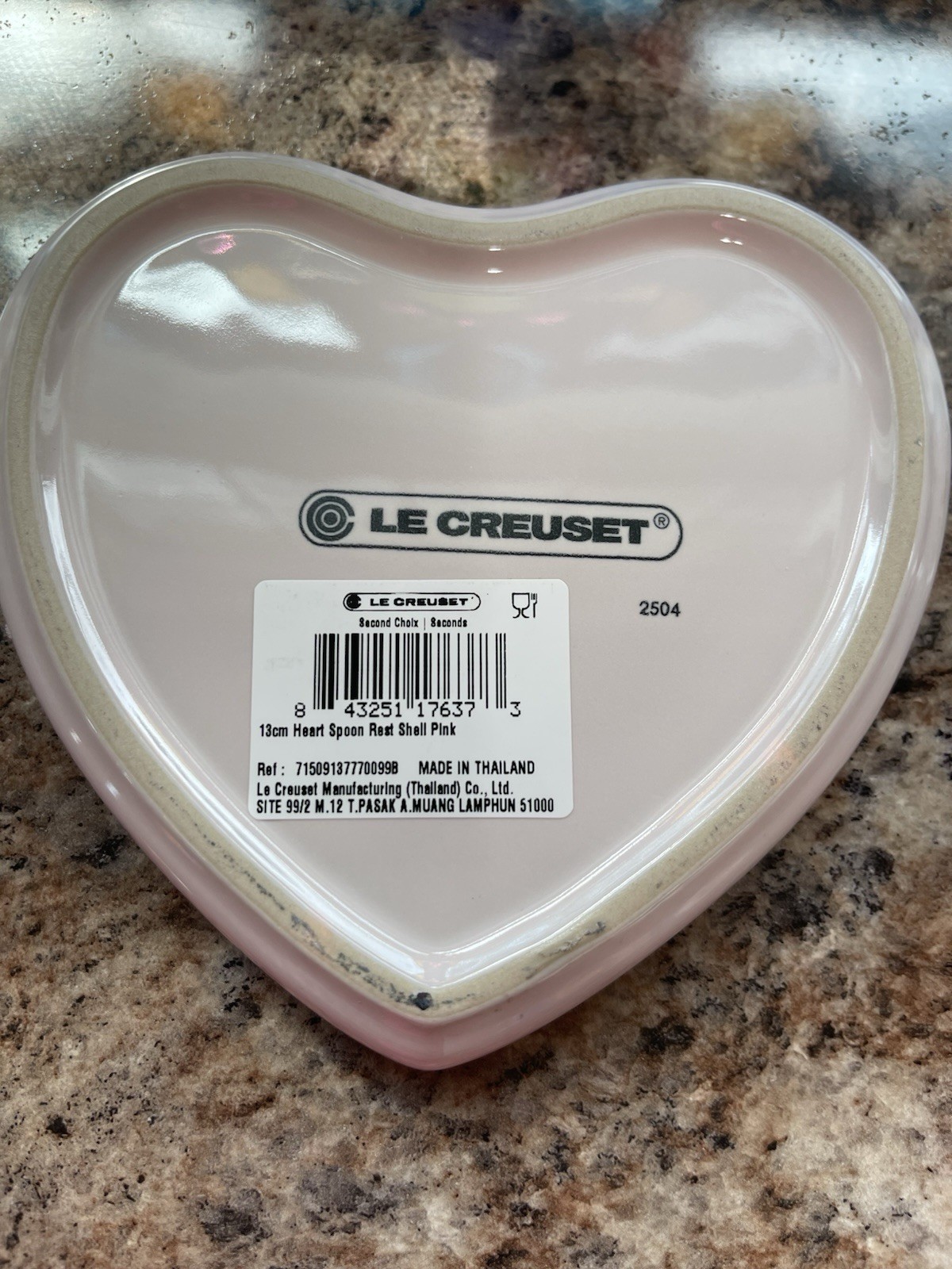 Le Creuset 13cm Heart Spoon Rest Pink Ceramic Stoneware Modern MPN 2504 gallery