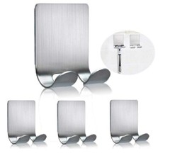 4 Razor Holder Shaving Brush Bracket Wall Adhesive Shower Stainless Steel Hook
