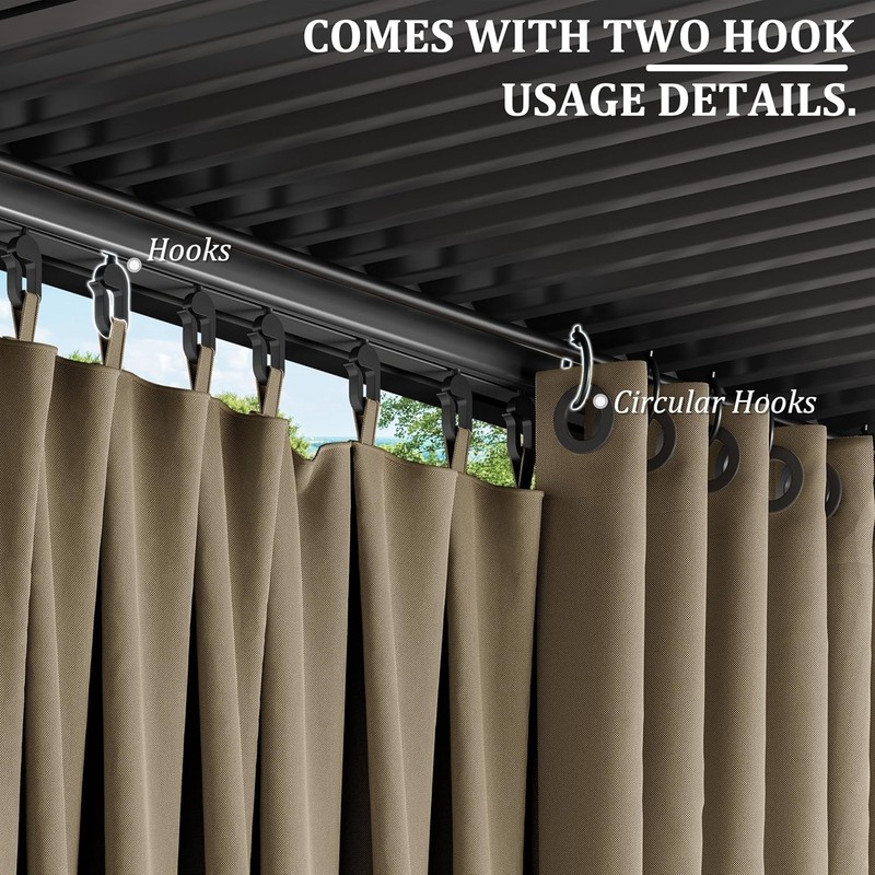 Gazebo Universal Replacement Privacy Curtain,12'×14' Gazebo Outdoor Waterpr gallery