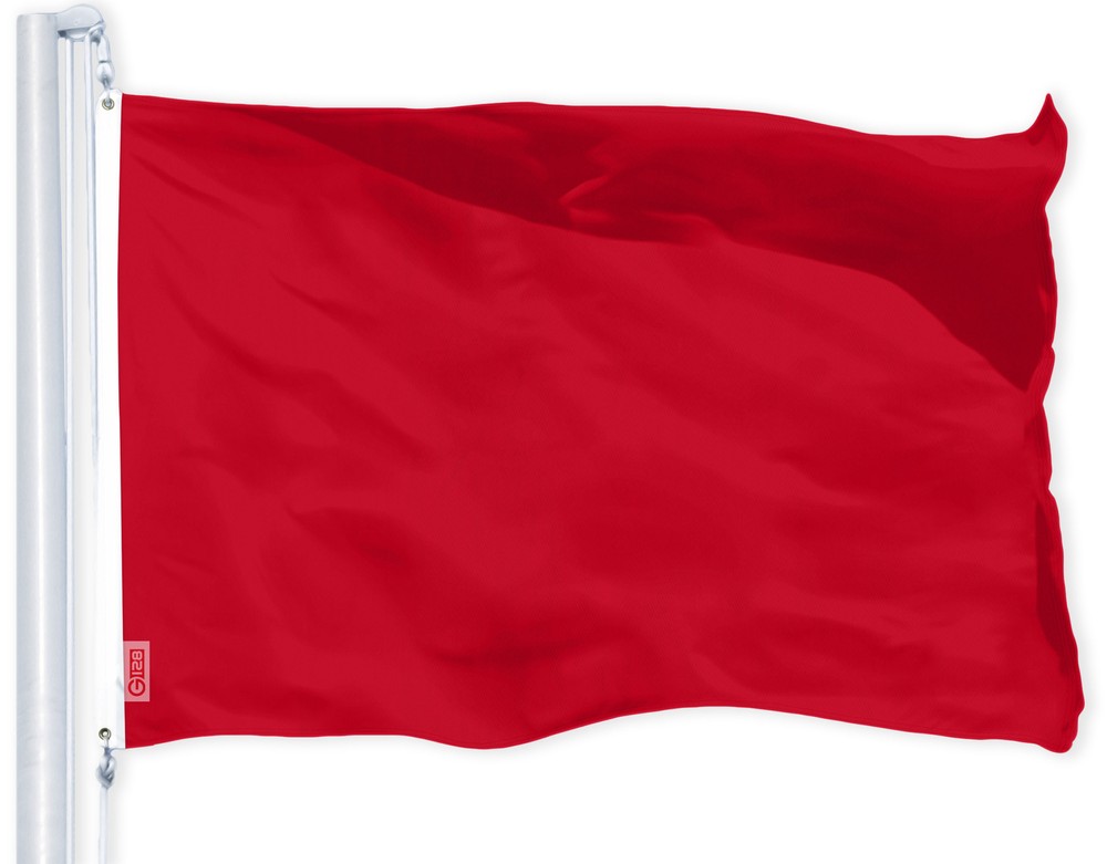 G128 Solid Red Color Flag 3x5 Ft LiteWeave Pro Series Printed 150D Polyester