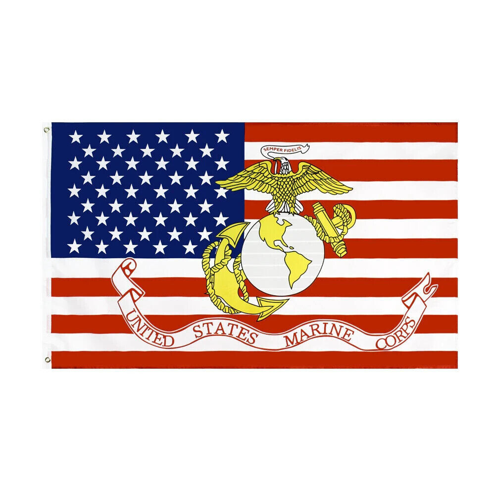 3 x 5 Feet Polyester Flag Indoor Outdoor for USA United States Marine - LICENSED gallery