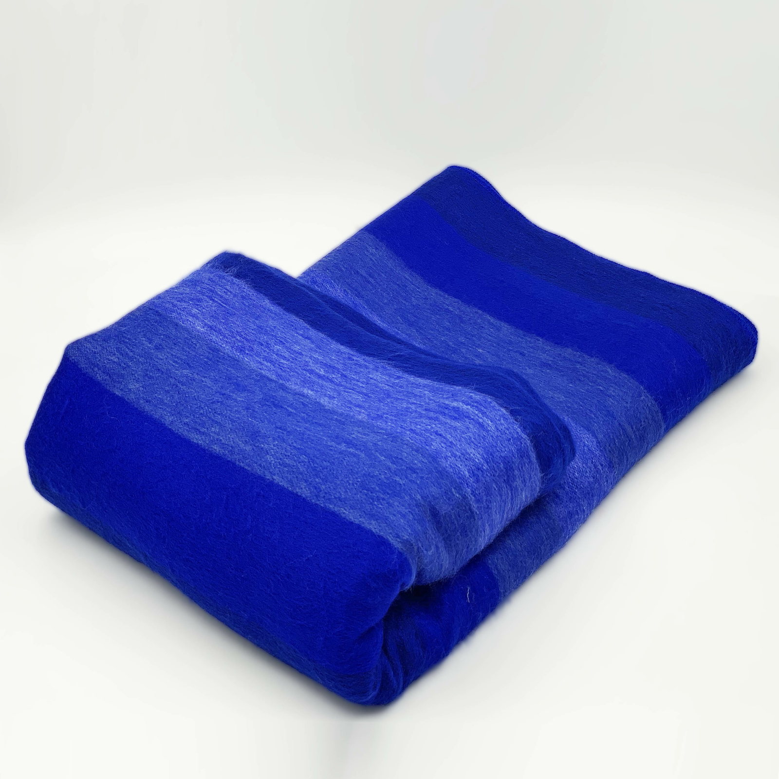 SOFT & WARM NAVY BLUE STRIPED ALPACA WOOL HANDMADE PICNIC BLANKET THROW QUEEN gallery