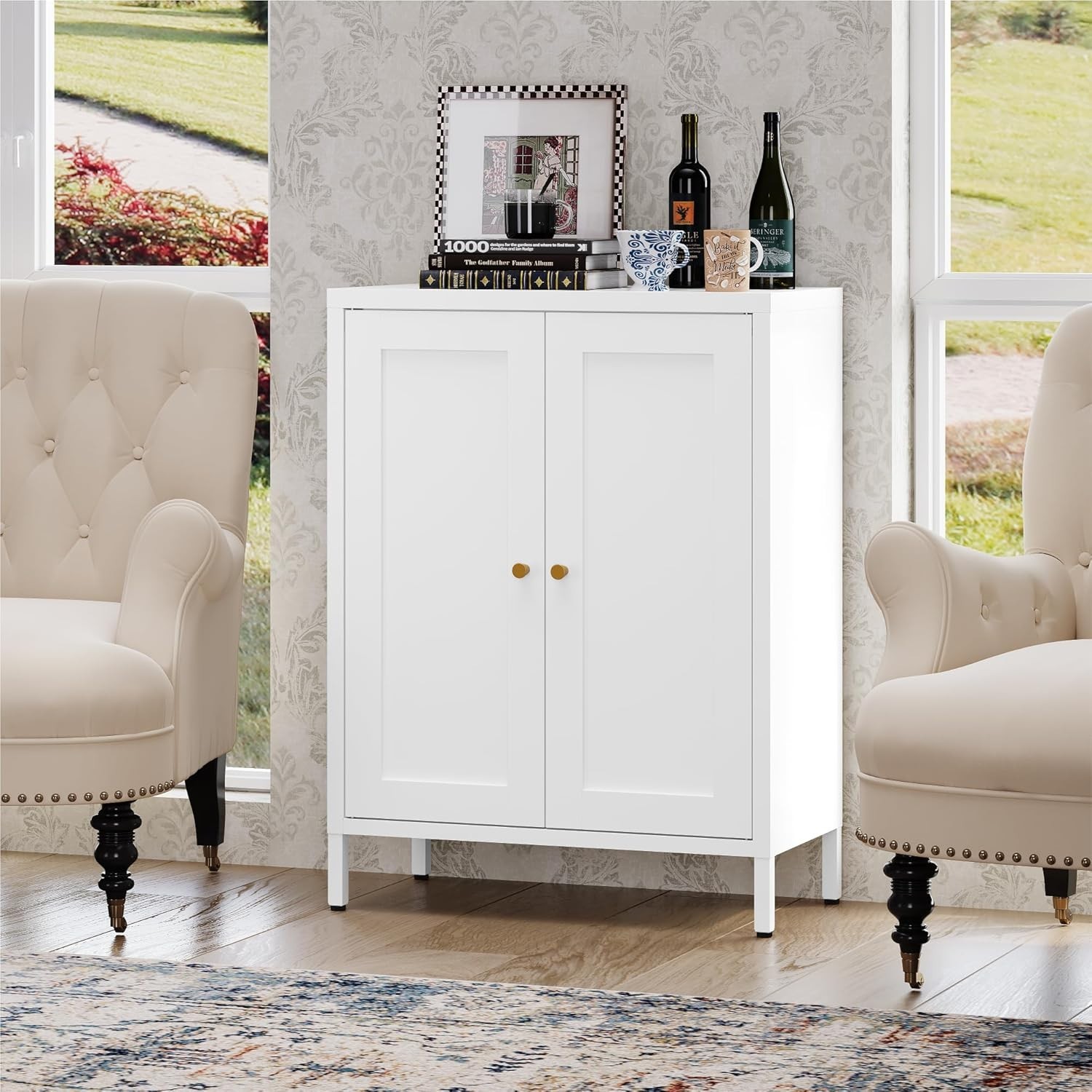 Elegro 31.5" Metal Storage , Bathroom Floor Cabinet For Livingroom,Bathroom,Hoom gallery