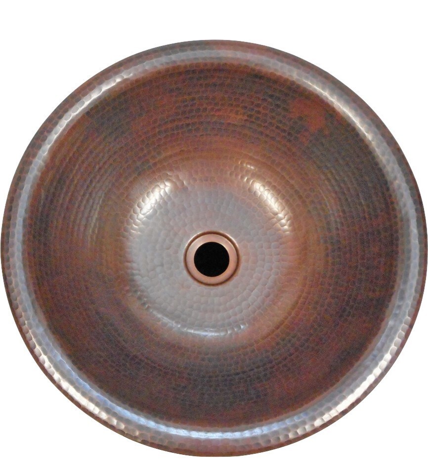 15" Round Copper Drop in Bathroom Sink gallery