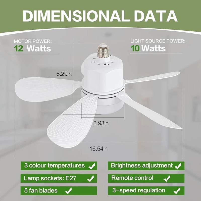 Socket Breeze Socket Fan Light with Remote Control, Portable Small Ceiling Fans gallery