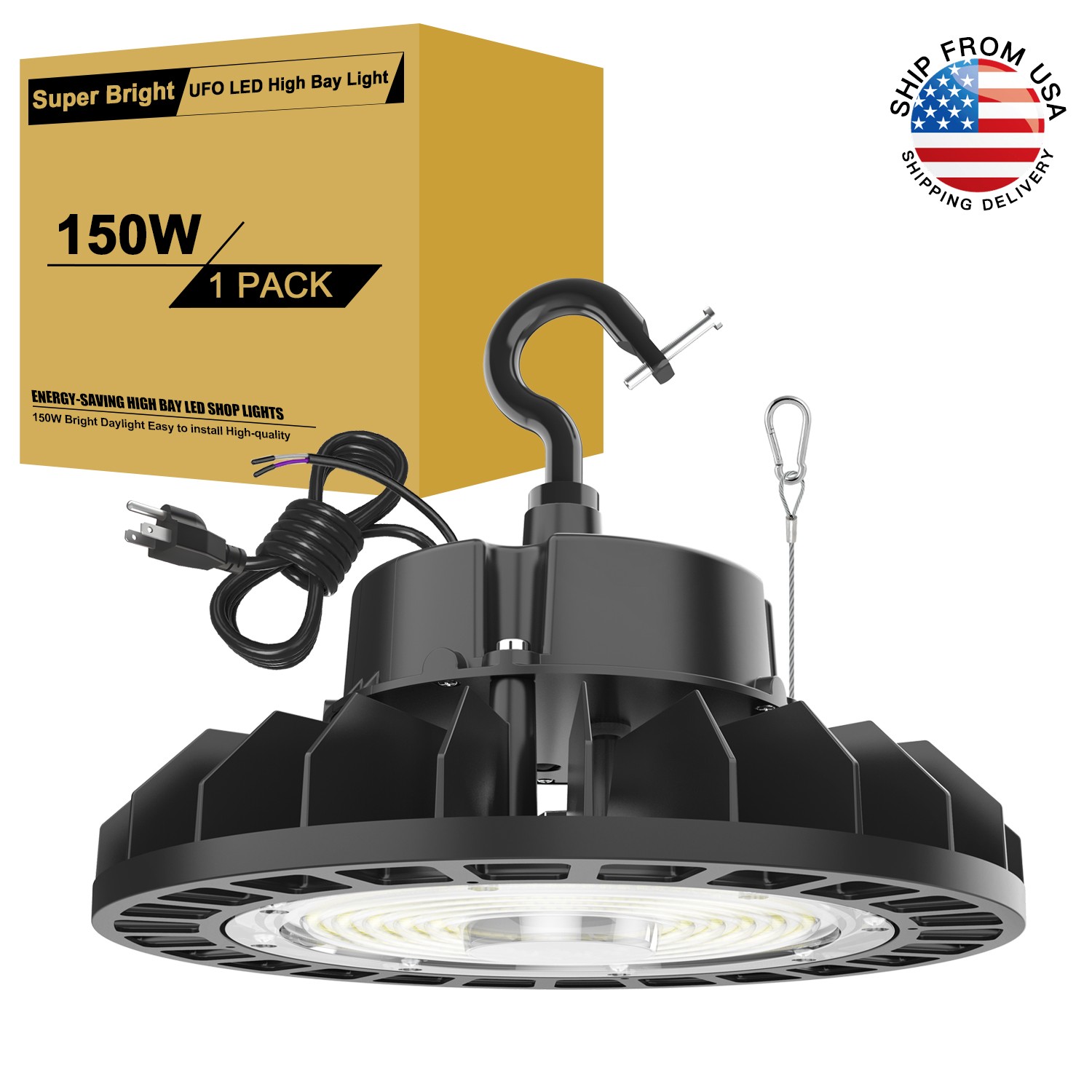 1-20 PACK 150W/200W/240W LED UFO High Bay Light Dimmable Warehouse Shop Lamps gallery