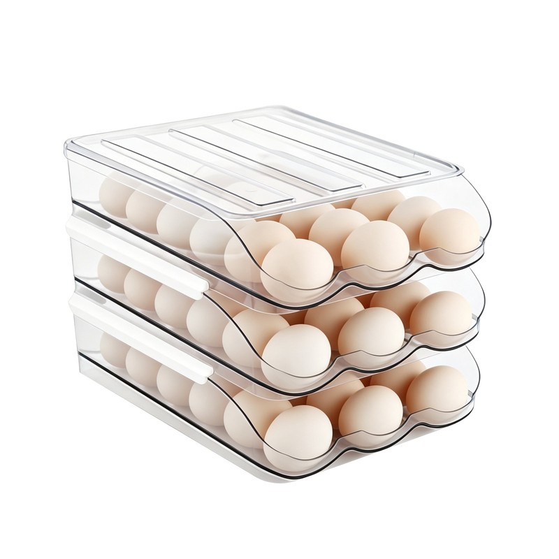 Egg Holder for Fridge Automatically Rolling Egg Storage Container Large Capacity gallery