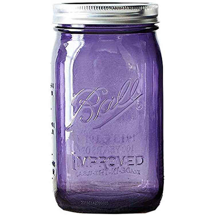 BALL Purple MASON JAR QUART ~ Wide Mouth ~ Food Storage ~ Band Lid ~ Leak Proof gallery