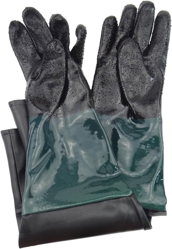 Heavy-Duty Rubber Sandblaster Gloves - 23.6" Length for Optimal Hand Protection gallery
