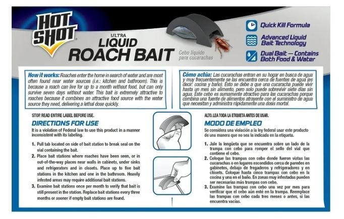 Hot Shot Liquid Roach Bait, Roach Killer, 1 Pack, 6-Count gallery