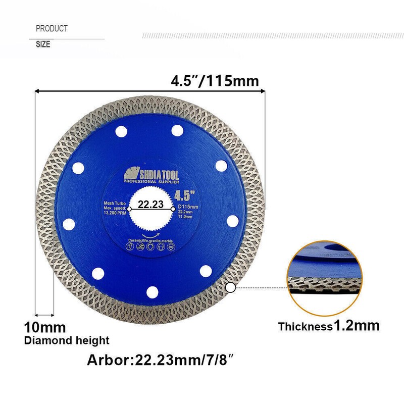 2pcs 4.5 inch Diamond Cutting Disc Tile Ceramic Saw Blades 115 mm Circular Wheel gallery