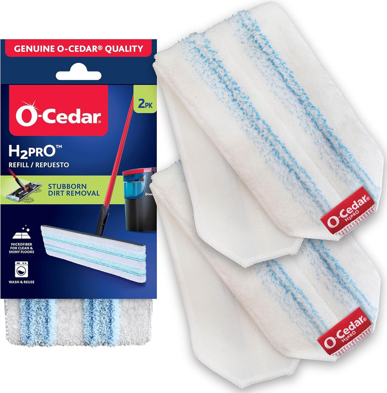 Genuine H2prO Mop Pad Replacement (2-Pack) | Microfiber Refill | Machine Wash... gallery