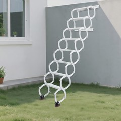 8 Steps Wall Mounted Attic Ladder Loft Attic Anti-slip Retractable Folding Stair